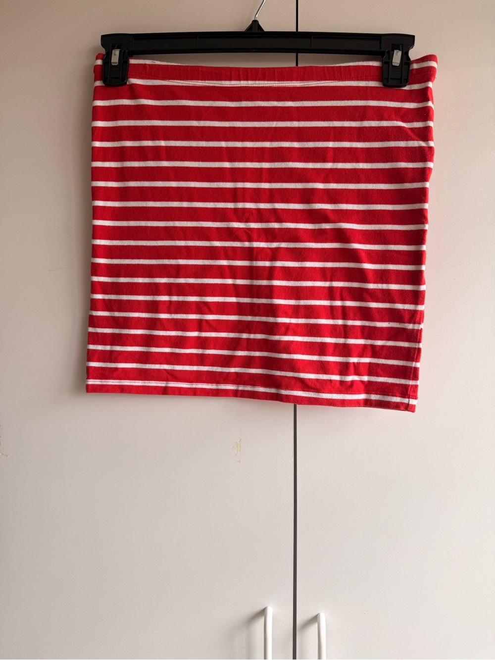 Red and White Striped Mini bandeau Skirt